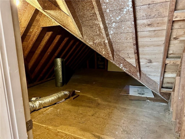 view of unfinished attic