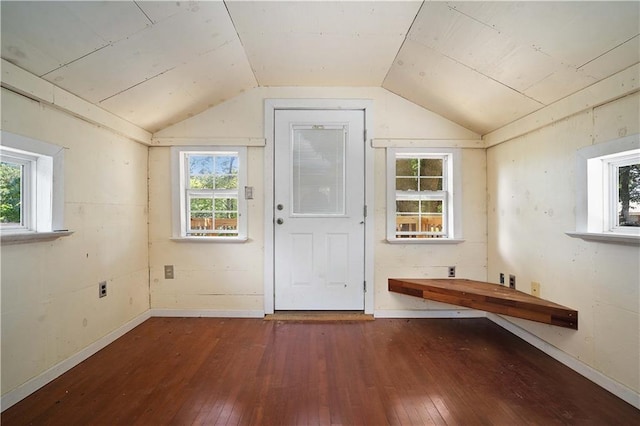 7072 Forest Glenn Ct, Irvington, AL 36544 - entryway featuring vaulted ceiling, wood-type flooring, and plenty of natural light