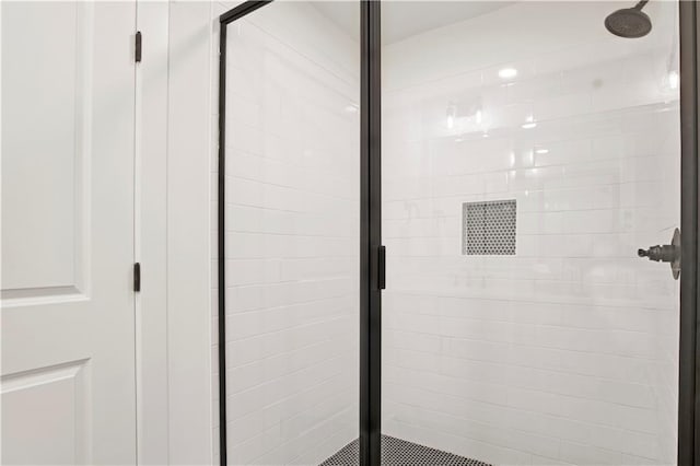 room details with an enclosed shower