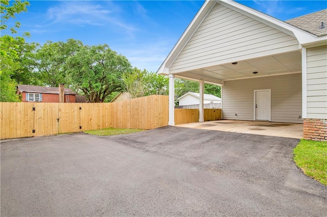 view of patio with a carport