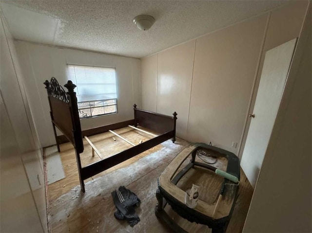 bedroom with a textured ceiling