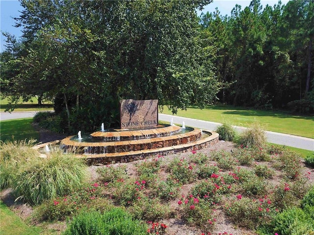 view of property's community with a yard