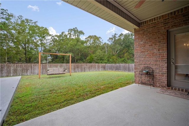 view of yard with a patio area