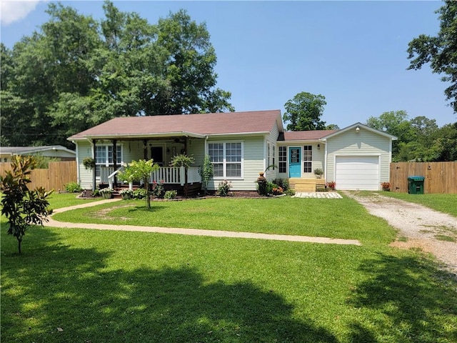 19565 4th St N, Citronelle, AL 36522 - ranch-style house featuring dirt driveway, an attached garage, and a porch