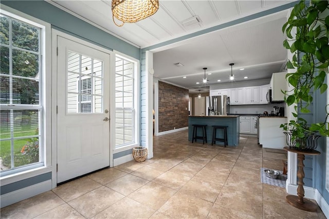 19565 4th St N, Citronelle, AL 36522 - foyer featuring light tile patterned flooring, recessed lighting, and baseboards