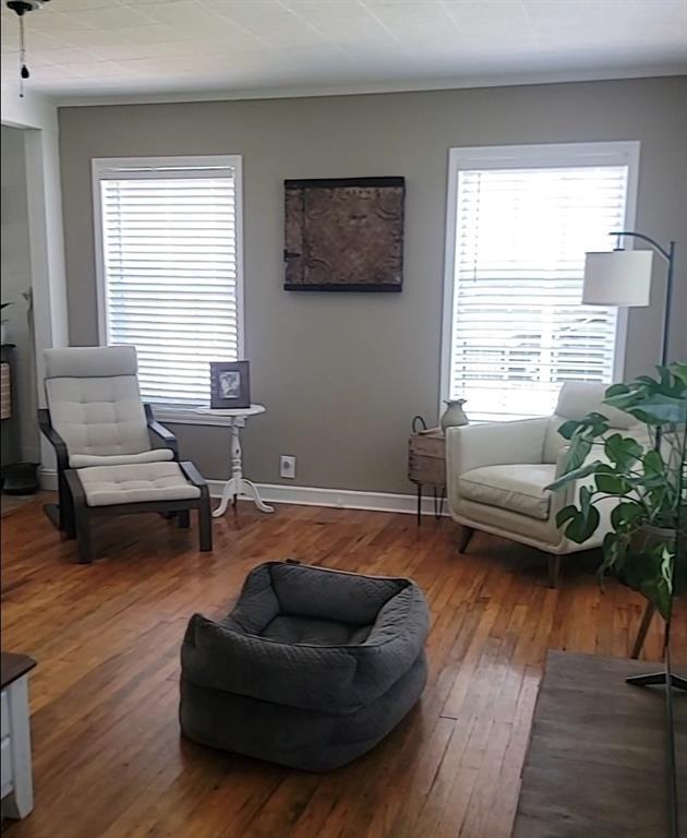 19565 4th St N, Citronelle, AL 36522 - living area featuring hardwood / wood-style floors, plenty of natural light, and baseboards