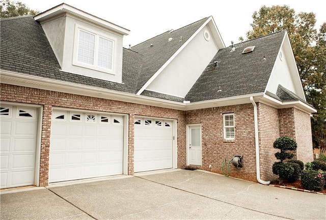 view of home's exterior with a garage