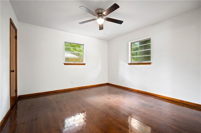 754 Pinemont Dr, Mobile, AL 36609 - spare room with plenty of natural light, wood-type flooring, baseboards, and ceiling fan