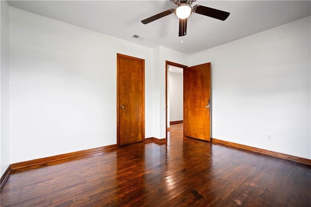 754 Pinemont Dr, Mobile, AL 36609 - spare room with wood-type flooring, baseboards, and ceiling fan