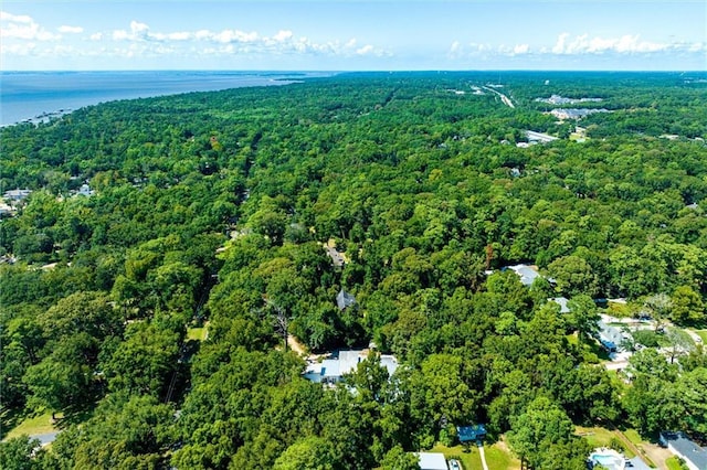 aerial view featuring a forest view