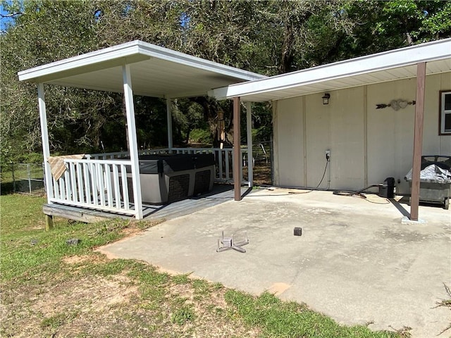 view of patio / terrace featuring fence
