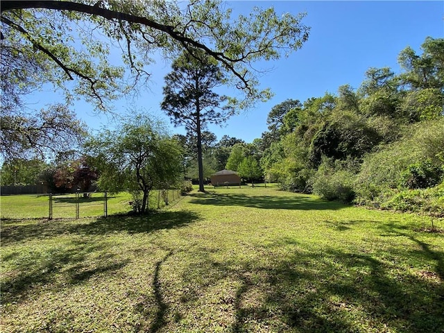 view of yard with fence
