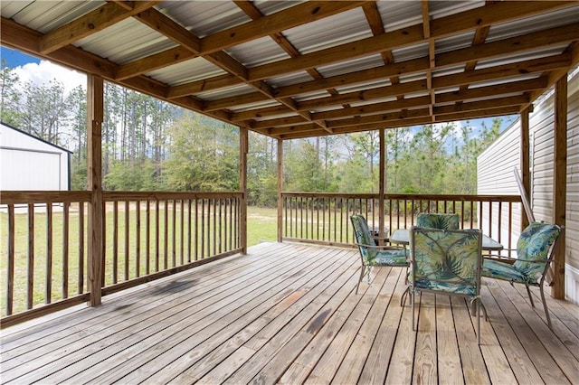 deck with outdoor dining space