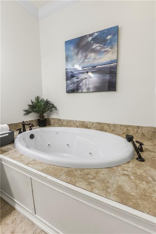 1449 Lagoon Dr W Unit B, Gulf Shores, AL 36542 - full bathroom with a tub with jets and ornamental molding
