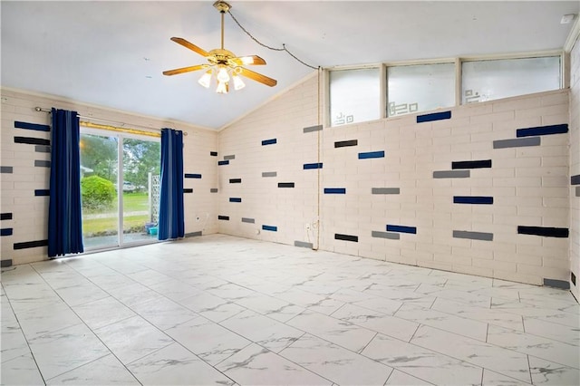 4359 Montclair Cir E, Mobile, AL 36693 - spare room with ceiling fan, marble finish flooring, and high vaulted ceiling