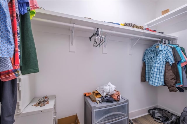 walk in closet featuring hardwood / wood-style floors