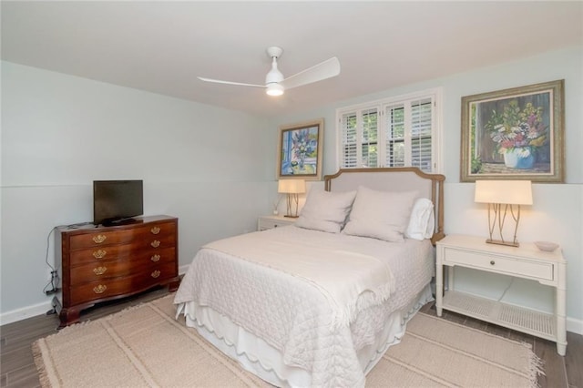 6000 Shenandoah Rd N, Mobile, AL 36608 - bedroom featuring wood finished floors, baseboards, and a ceiling fan