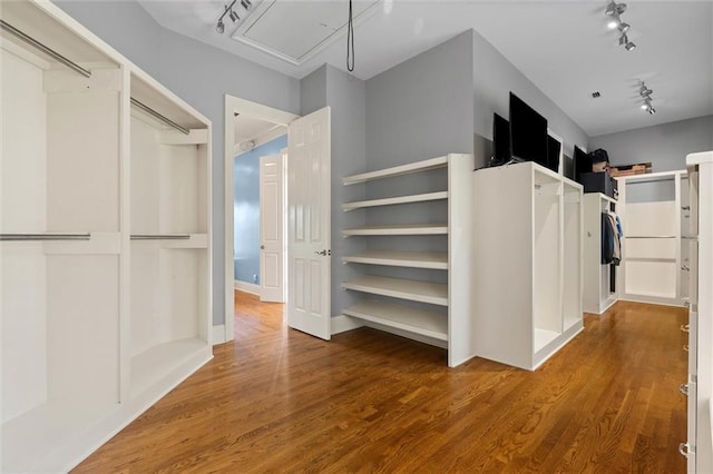 6060 Riverchase Dr S, Mobile, AL 36619 - spacious closet with attic access and wood finished floors