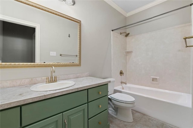 6060 Riverchase Dr S, Mobile, AL 36619 - bathroom with ornamental molding, vanity, shower / bath combination, and tile patterned floors