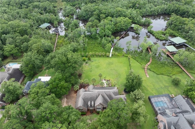 6060 Riverchase Dr S, Mobile, AL 36619 - aerial view of property's location with a nearby body of water and a forest