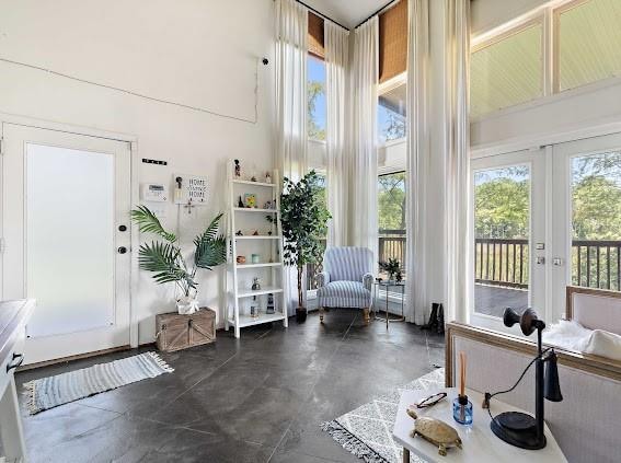 entrance foyer with french doors