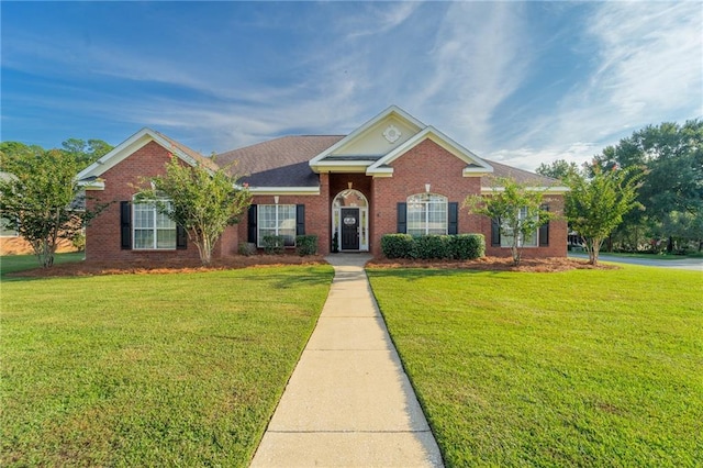 ranch-style house with a front yard