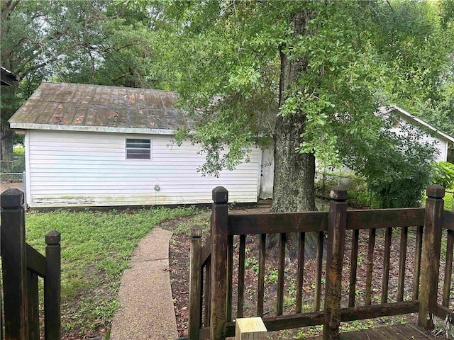 view of yard with a deck