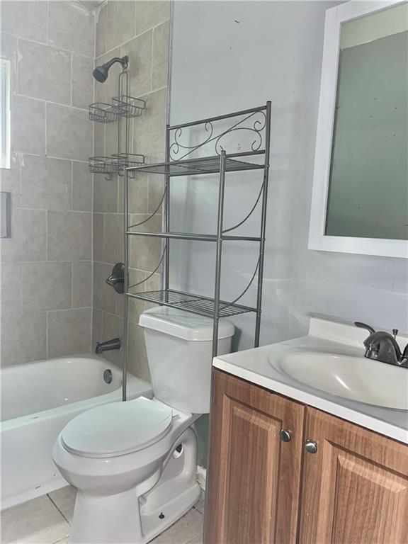 1053 Lubel Ave, Mobile, AL 36617 - bathroom with vanity, shower / bath combination, and tile patterned flooring
