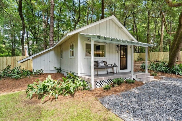 exterior space with a porch