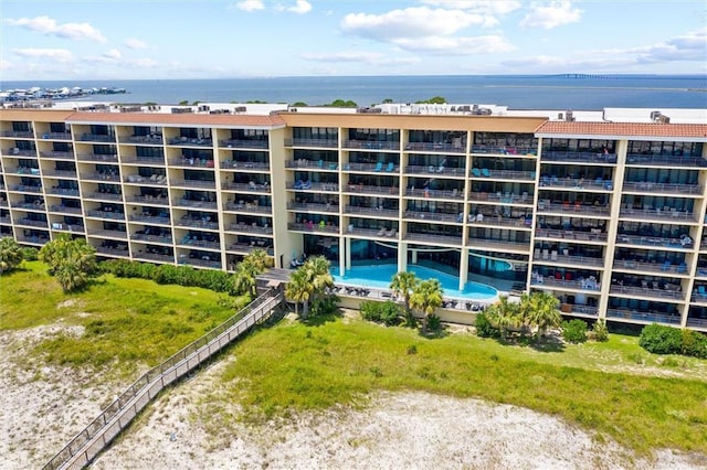 view of property with a water view