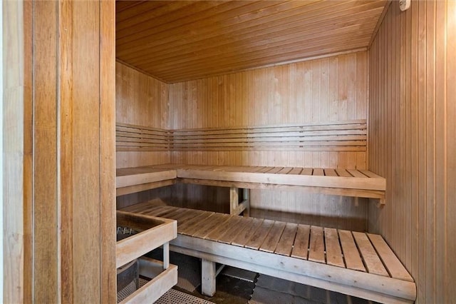 view of sauna