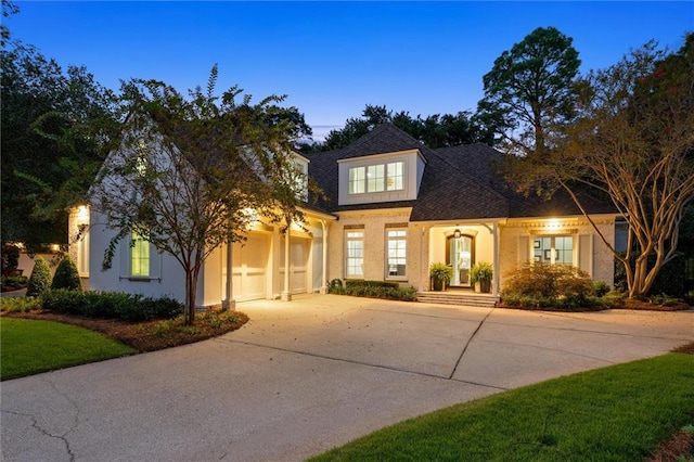 view of front of home with a garage