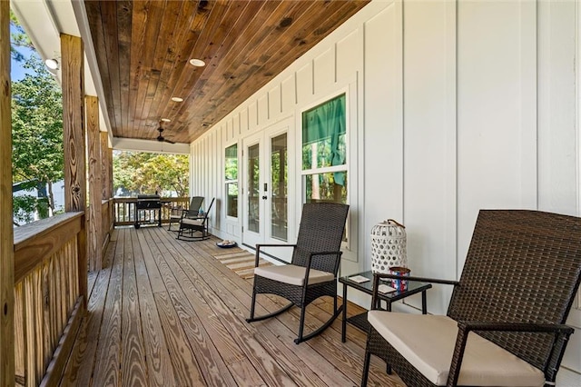 deck with french doors