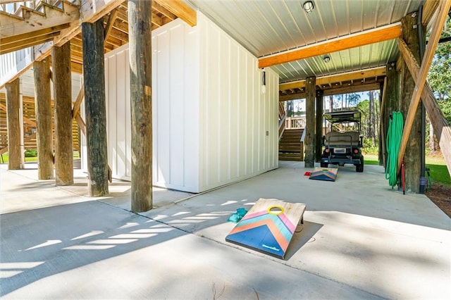 exterior space with a carport