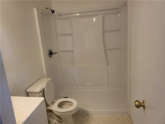 6290 Quail Ct, Theodore, AL 36582 - full bathroom featuring a shower, toilet, and vanity