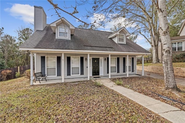 6325 Shadowlake Ct, Mobile, AL 36693 - view of front of house featuring covered porch, a chimney, and roof with shingles