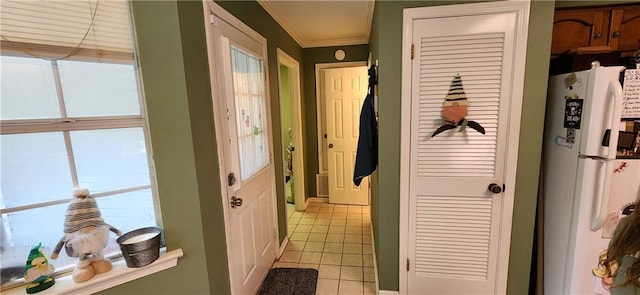 6325 Shadowlake Ct, Mobile, AL 36693 - corridor with light tile patterned floors and ornamental molding