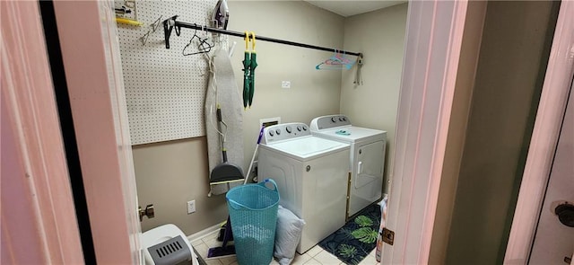 6325 Shadowlake Ct, Mobile, AL 36693 - laundry area with separate washer and dryer and tile patterned flooring