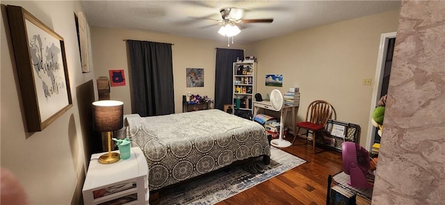 6325 Shadowlake Ct, Mobile, AL 36693 - bedroom with wood finished floors and a ceiling fan