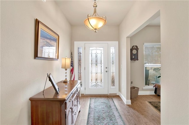 entryway featuring light hardwood / wood-style flooring