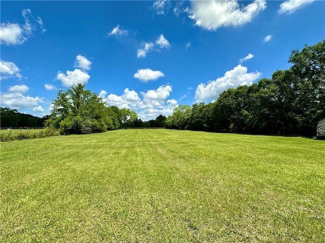 view of yard with a rural view