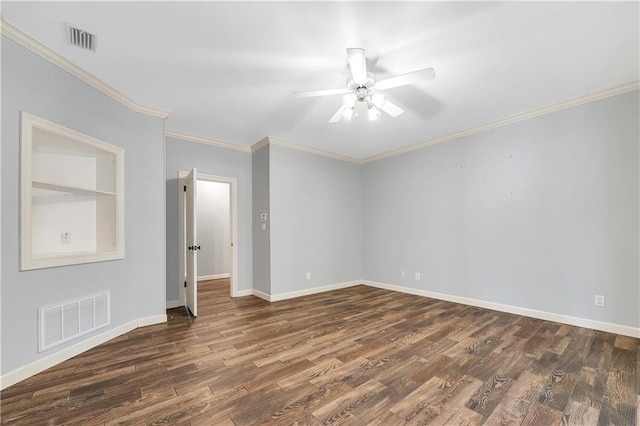 104 Ferncliff Cir, Daphne, AL 36526 - spare room featuring wood finished floors, a ceiling fan, ornamental molding, and baseboards