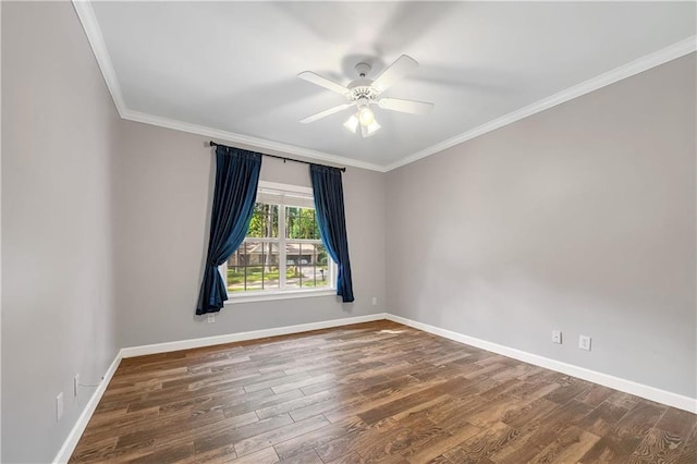 104 Ferncliff Cir, Daphne, AL 36526 - unfurnished room with crown molding, wood finished floors, ceiling fan, and baseboards
