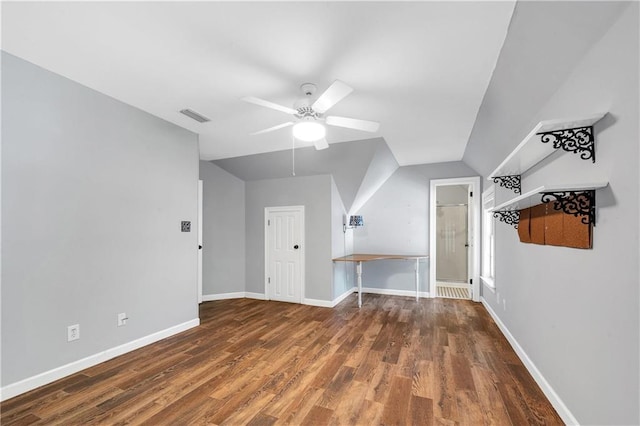104 Ferncliff Cir, Daphne, AL 36526 - bonus room with ceiling fan, wood finished floors, lofted ceiling, and baseboards