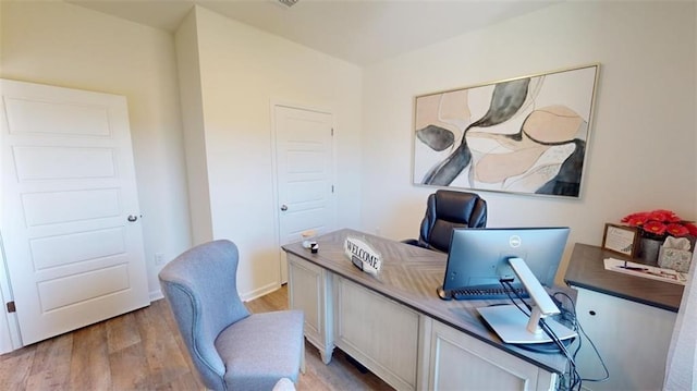 office featuring light hardwood / wood-style floors