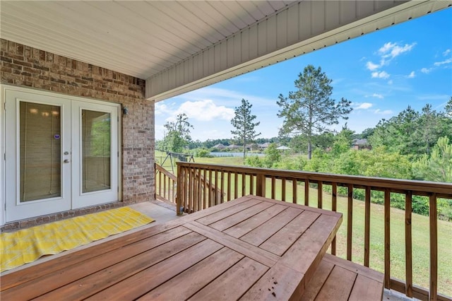 deck with french doors