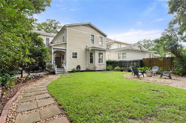 206 George St, Mobile, AL 36604 - back of house featuring a fire pit