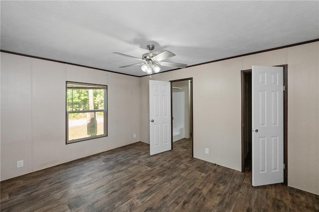 6550 Oak Grove Rd, Eight Mile, AL 36613 - unfurnished bedroom with wood finished floors, ornamental molding, and a ceiling fan