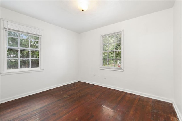 empty room with hardwood / wood-style flooring