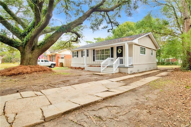 view of single story home